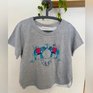 #83 Grey Embroidered Cotton Shirt L